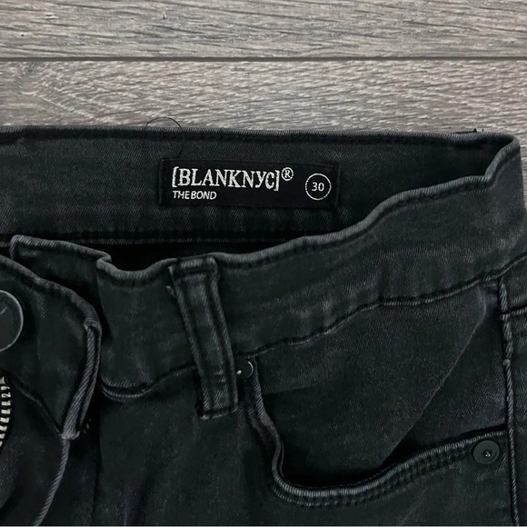 BLANKNYC The Bond Jeans Womens Size 30 Skinny Black Zipped Detail Ankle - Picture 3 of 8